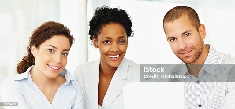 Hero image for CloudPlus corporate and groups page, 3 smiling dentists