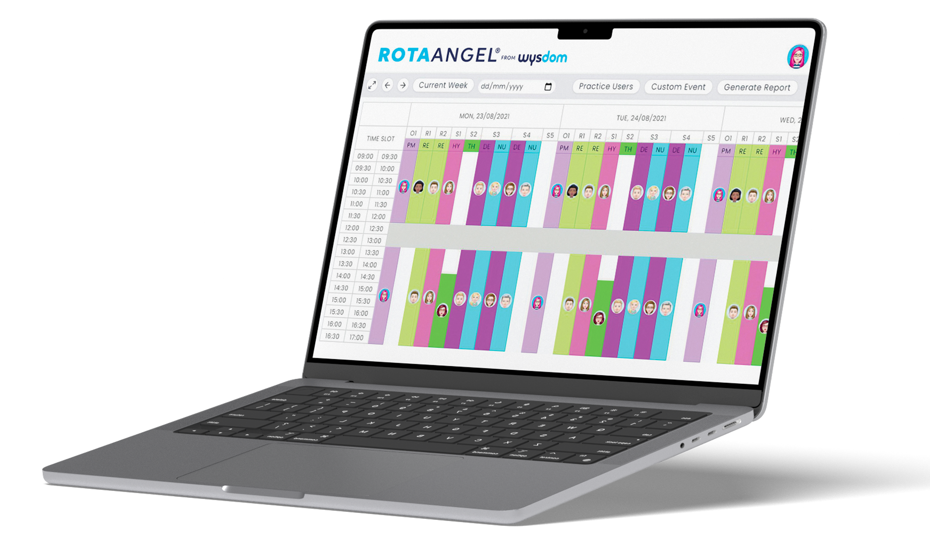 Screengrab of RotaAngel software